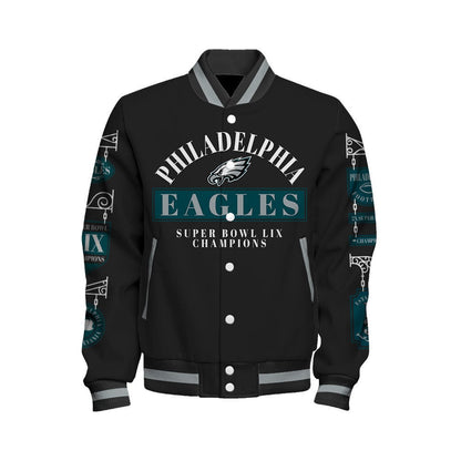 Philadelphia Eagles Super Bowl LIX Champions Represent The Pride Varsity Jacket - All-Over-Printed Jacket