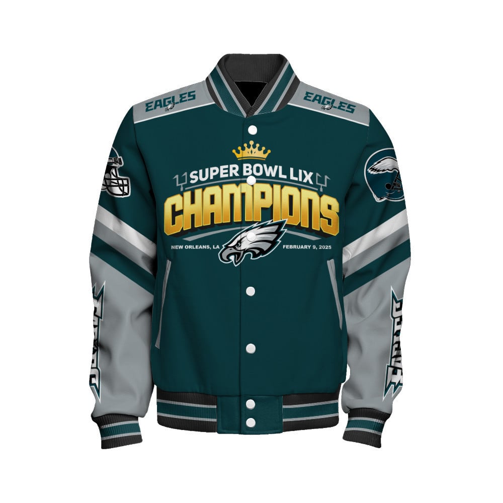 Philadelphia Eagles Super Bowl LIX Champions The Perfect Flight Varsity Jacket - All-Over-Printed Jacket