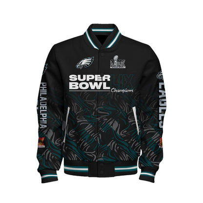 Philadelphia Eagles Super Bowl LIX Champions Soaring High Varsity Jacket - All-Over-Printed Jacket