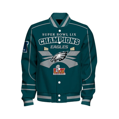 Philadelphia Eagles Super Bowl LIX The New King Varsity Jacket - All-Over-Printed Jacket