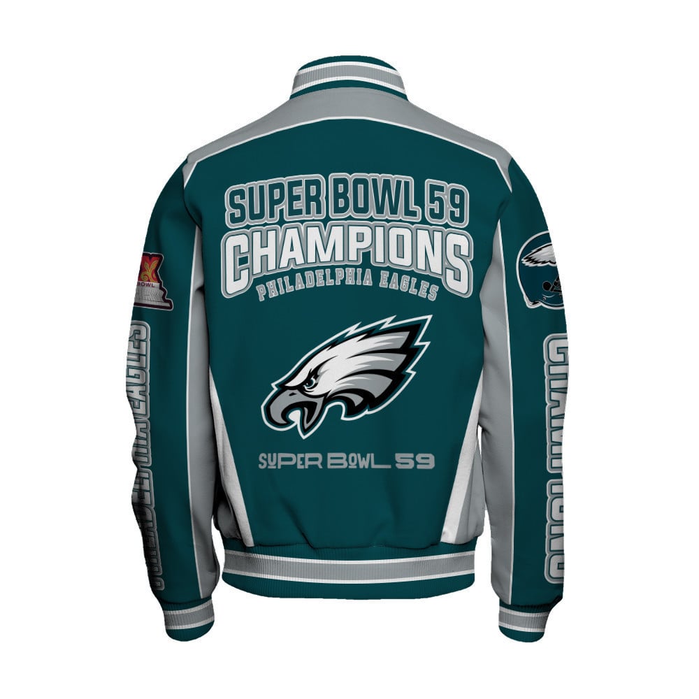Philadelphia Eagles Super Bowl LIX Top Of The Game Varsity Jacket - All-Over-Printed Jacket
