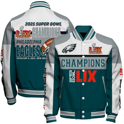 Philadelphia Eagles Super Bowl LIX 2025 Winning Spirit Varsity Jacket - All-Over-Printed Jacket