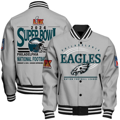Philadelphia Eagles Super Bowl LIX Glory Varsity Jacket - All-Over-Printed Jacket
