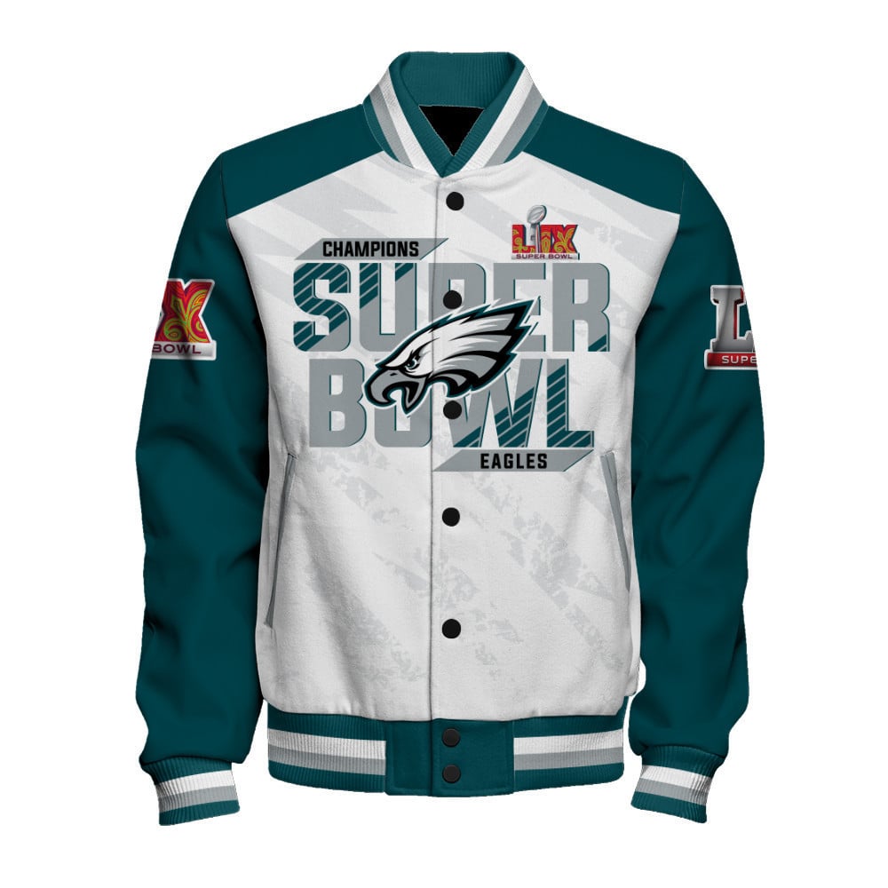 Philadelphia Eagles Super Bowl LIX Champions The King Of The Field Varsity Jacket - All-Over-Printed Jacket