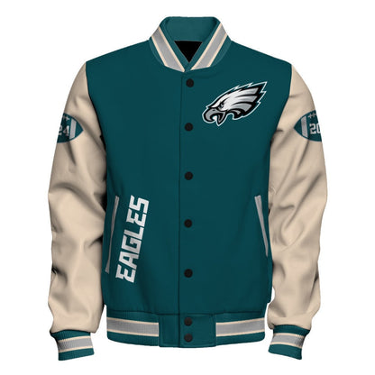 Philadelphia Eagles Super Bowl LIX Champions Where Champions Are Made Varsity Jacket - All-Over-Printed Jacket
