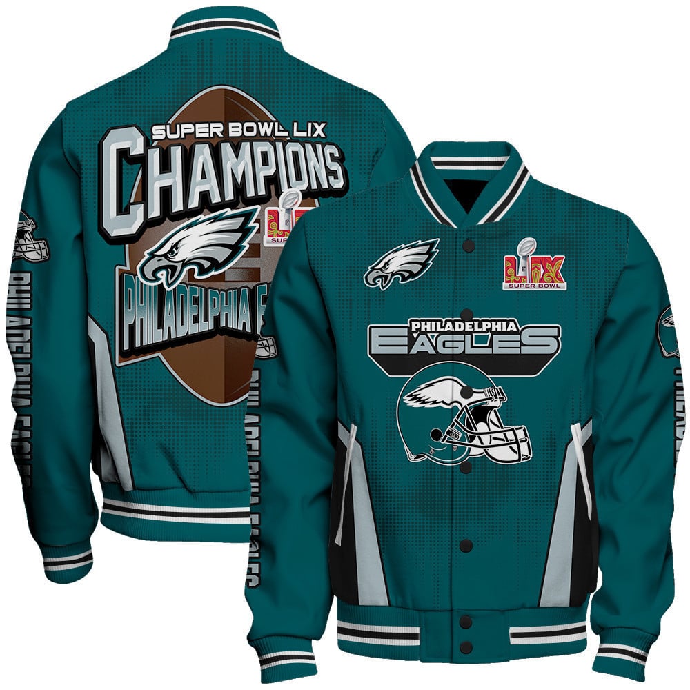 Philadelphia Eagles Super Bowl LIX Champions Feared Opponents Varsity Jacket - All-Over-Printed Jacket