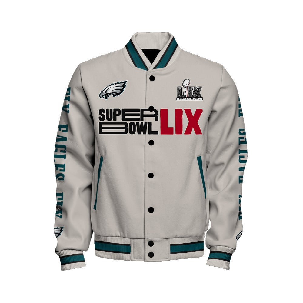 Philadelphia Eagles Super Bowl LIX Champions From The Gridiron To Glory Varsity Jacket - All-Over-Printed Jacket