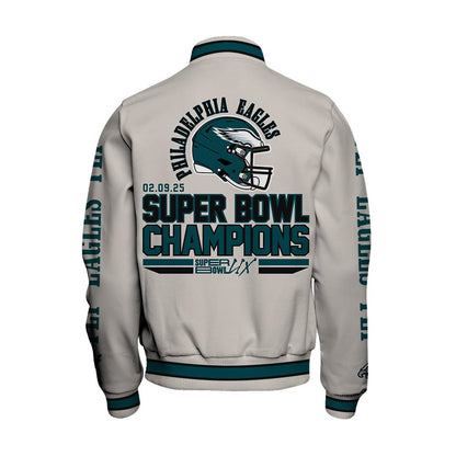 Philadelphia Eagles Super Bowl LIX Champions From The Gridiron To Glory Varsity Jacket - All-Over-Printed Jacket