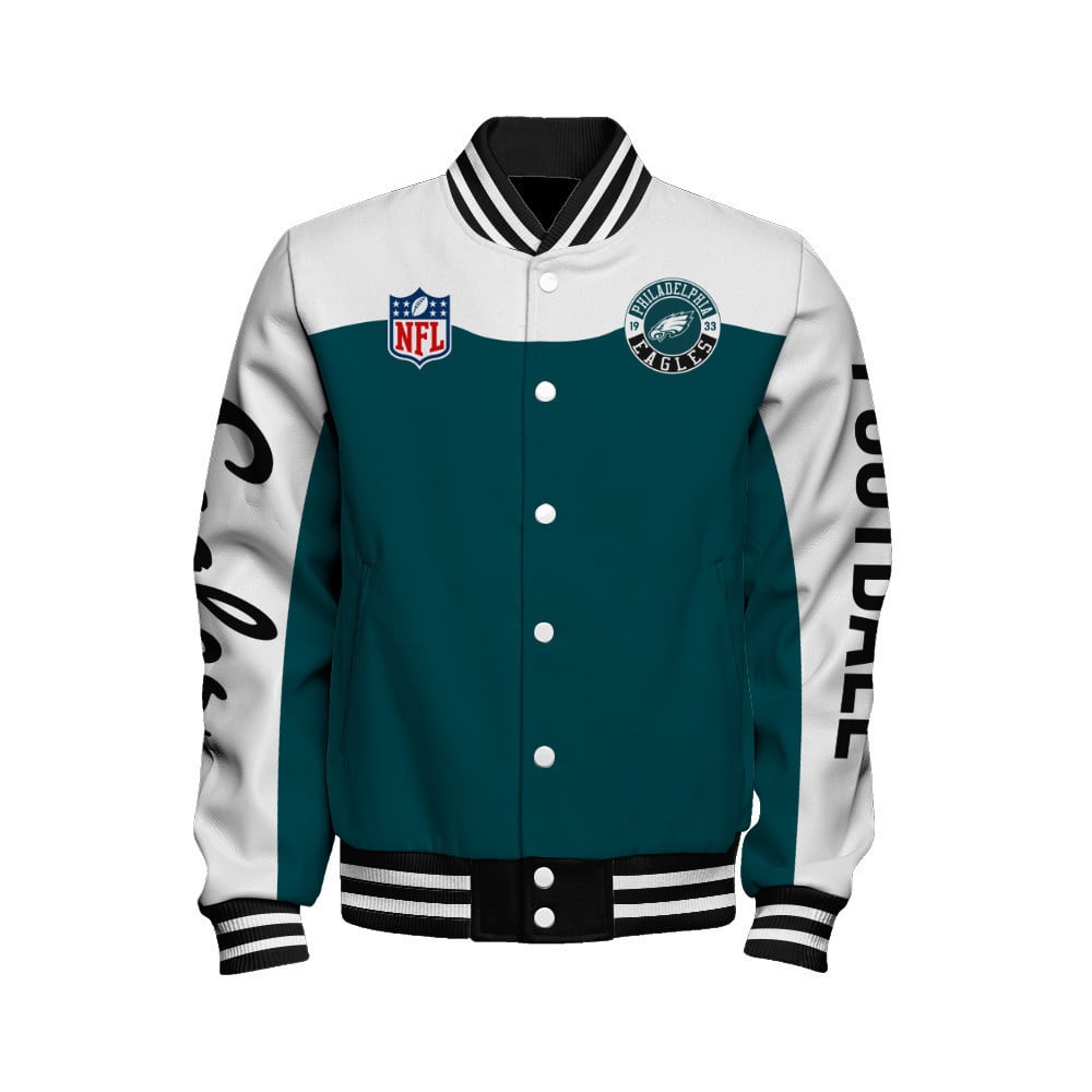 Philadelphia Eagles National Football League 2024 Face Any Weather Unisex Varsity Jacket - All-Over-Printed Jacket