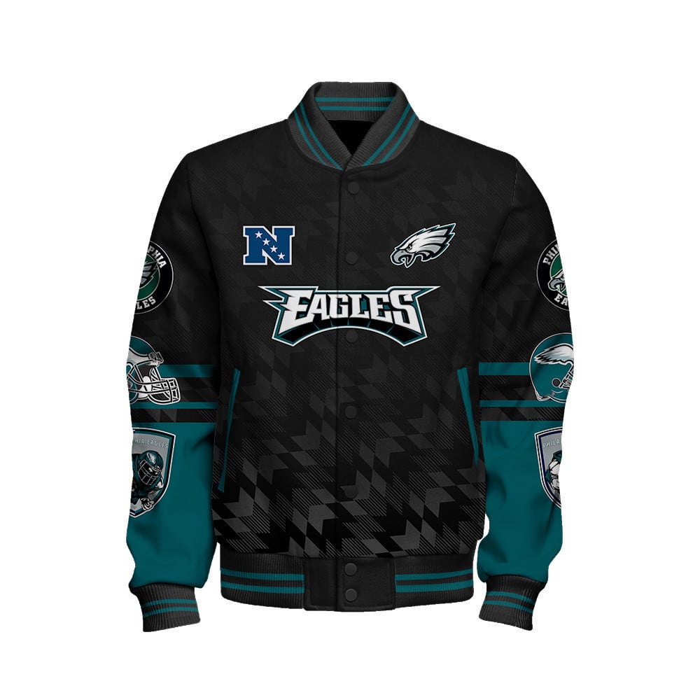 Philadelphia Eagles NFL 2024 National Football Conference Unisex Varsity Jacket V12 - All-Over-Printed Jacket
