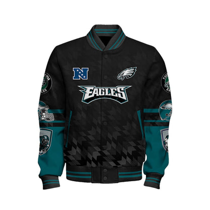 Philadelphia Eagles NFL 2024 National Football Conference Unisex Varsity Jacket V12 - All-Over-Printed Jacket