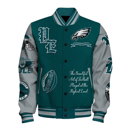 Philadelphia Eagles NFL 2024 National Football Conference Unisex Varsity Jacket V3 - All-Over-Printed Jacket