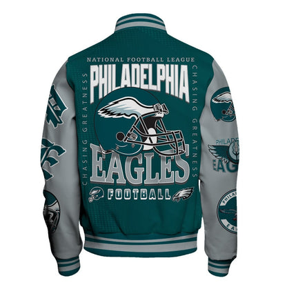 Philadelphia Eagles NFL 2024 National Football Conference Unisex Varsity Jacket V3 - All-Over-Printed Jacket