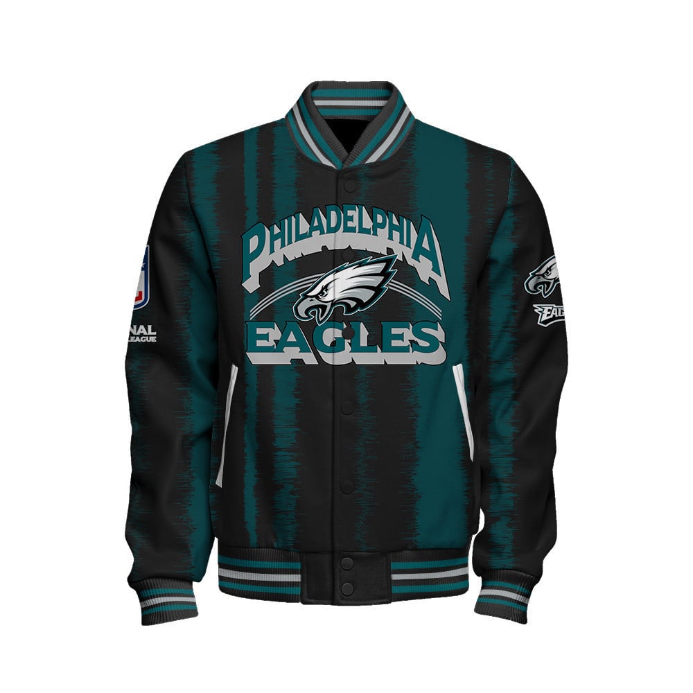 Philadelphia Eagles Football Team 2024 - 25 Independent, Individual Unisex Varsity Jacket - All-Over-Printed Jacket