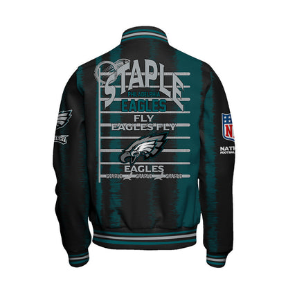Philadelphia Eagles Football Team 2024 - 25 Independent, Individual Unisex Varsity Jacket - All-Over-Printed Jacket