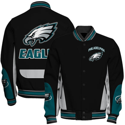 Philadelphia Eagles Football Team 2024 - 25 In Sync With The Home Team Unisex Varsity Jacket - All-Over-Printed Jacket