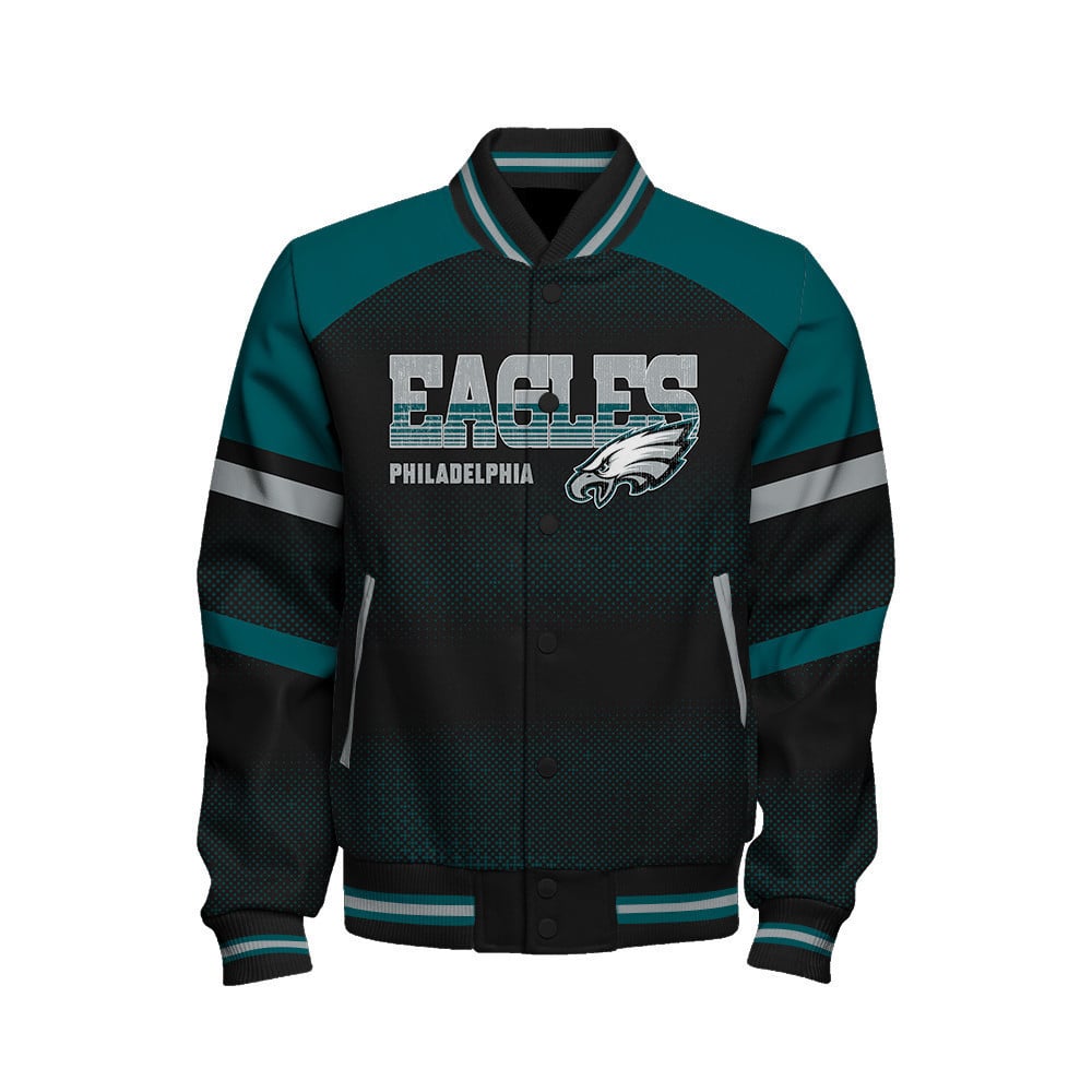 Philadelphia Eagles Football Team 2024 - 25 Fearless Warrior Unisex Varsity Jacket - All-Over-Printed Jacket