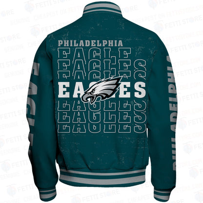 Philadelphia Eagles National Football League Print Varsity Jacket STM V6 - All-Over-Printed Jacket