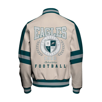 Philadelphia Eagles Football Team 2024 -25 Feel The Power Unisex Varsity Jacket - All-Over-Printed Jacket