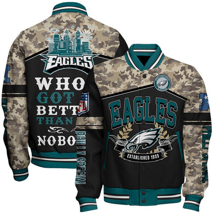 Philadelphia Eagles Philly Special National Football League Print Varsity Jacket - All-Over-Printed Jacket