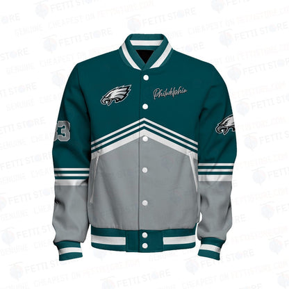 Philadelphia Eagles - National Football League AOP Varsity Jacket V4 - All-Over-Printed Jacket