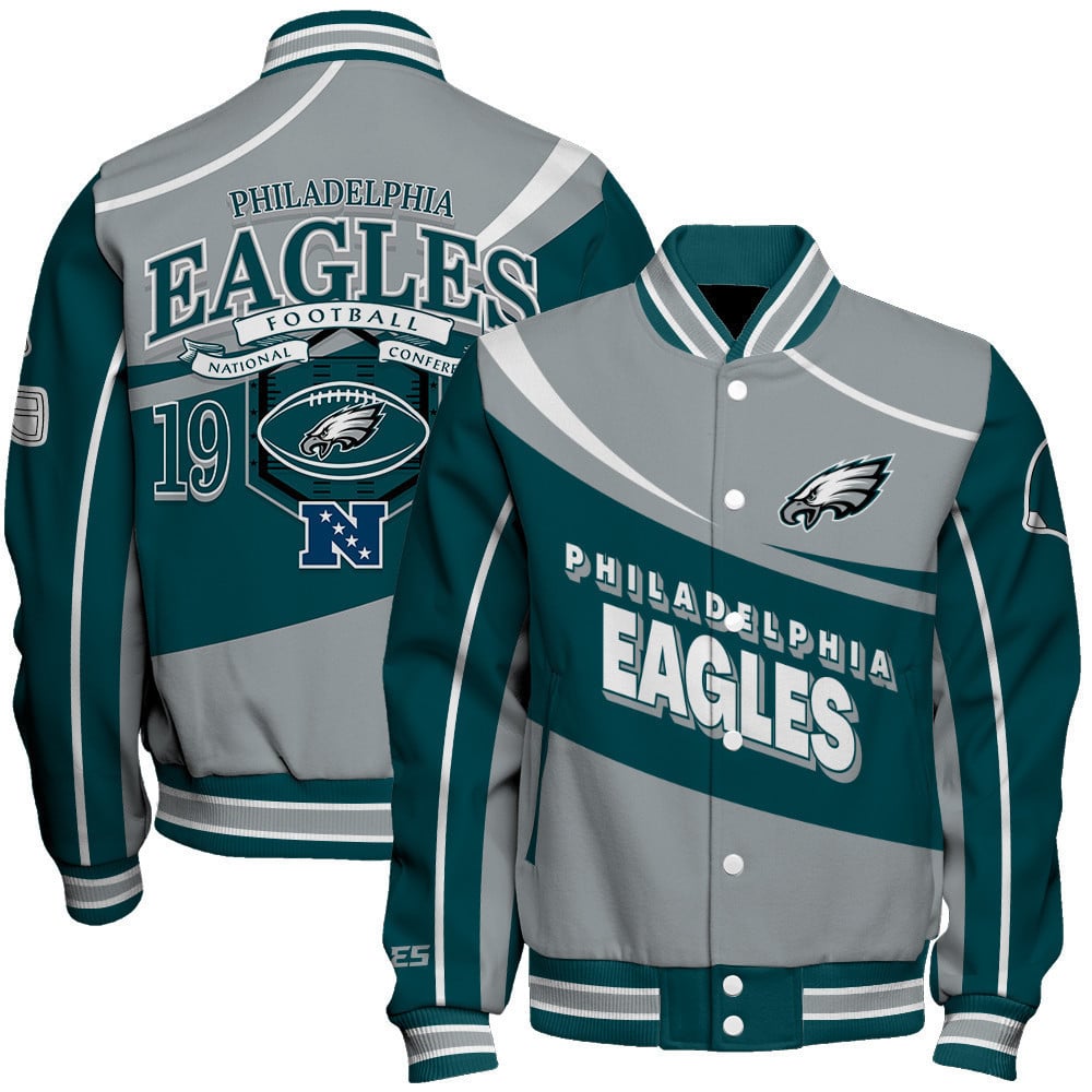 Philadelphia Eagles Football Team 2024- 25 Supreme On The Pitch Unisex Varsity Jacket - All-Over-Printed Jacket