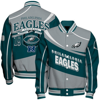 Philadelphia Eagles Football Team 2024- 25 Supreme On The Pitch Unisex Varsity Jacket - All-Over-Printed Jacket