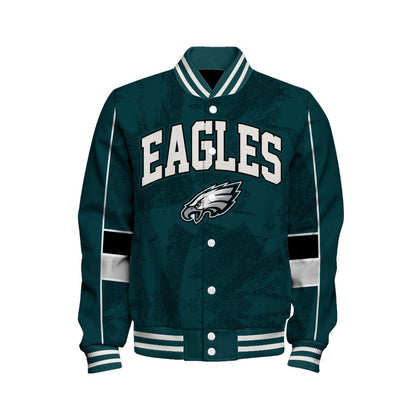 Philadelphia Eagles Football Team 2024 - 25 Cheering Symbols Unisex Varsity Jacket - All-Over-Printed Jacket