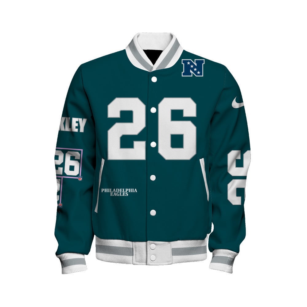 Saquon Barkley #26 Philadelphia Eagles National Football League 2024 Unique Design Unisex Varsity Jacket - All-Over-Printed Jacket