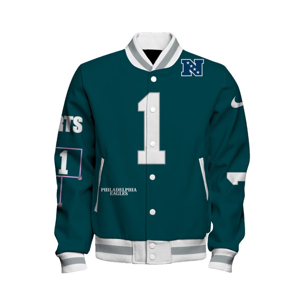 Jalen Hurts #1 Philadelphia Eagles National Football League 2024 Unique Design Unisex Varsity Jacket - All-Over-Printed Jacket