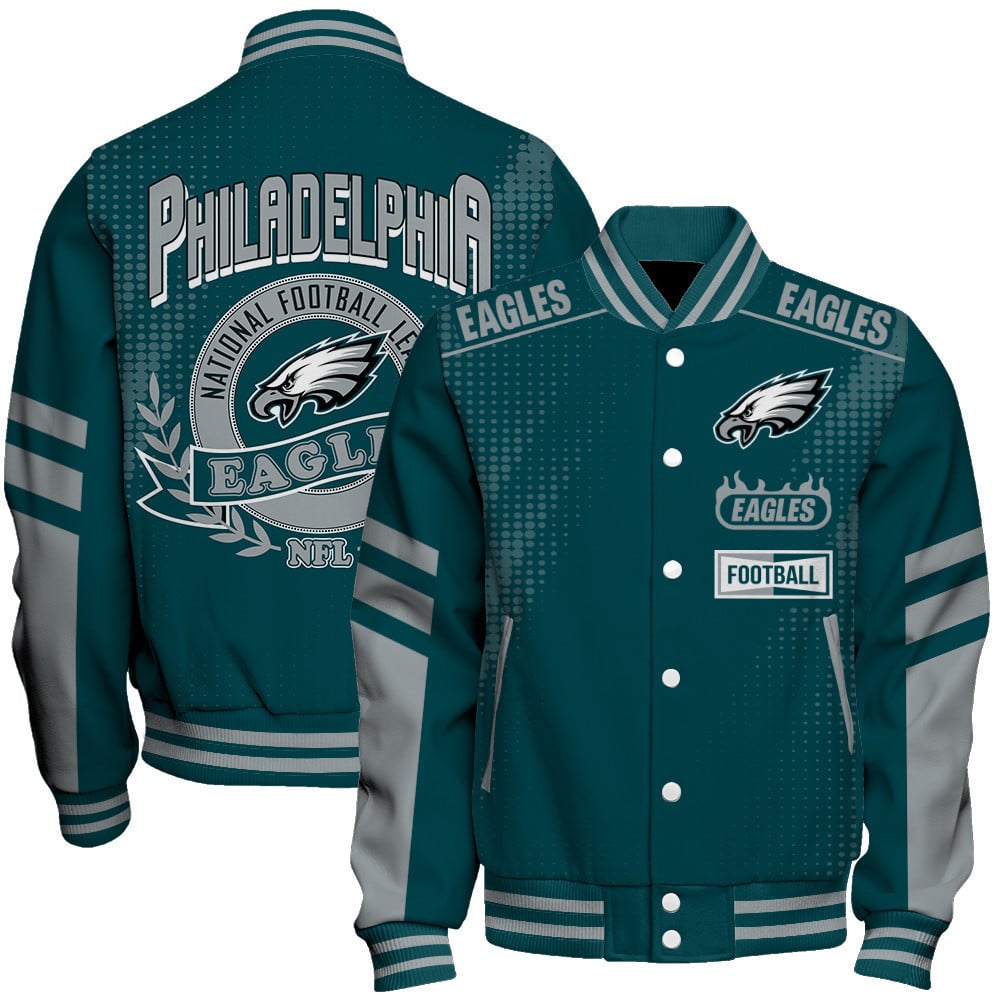 Philadelphia Eagles Football Team 2024 - 25 The Light Of The Star Unisex Varsity Jacket - All-Over-Printed Jacket