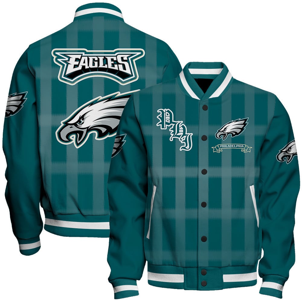 Philadelphia Eagles Football Team 2024 - 25 Unforgettable Memories Unisex Varsity Jacket - All-Over-Printed Jacket