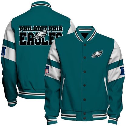 Philadelphia Eagles NFL 2024 National Football Conference Unisex Varsity Jacket V11 - All-Over-Printed Jacket