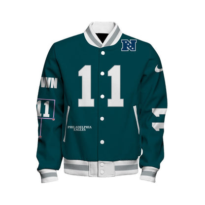 A. J. Brown #11 Philadelphia Eagles National Football League 2024 Unique Design Unisex Varsity Jacket - All-Over-Printed Jacket