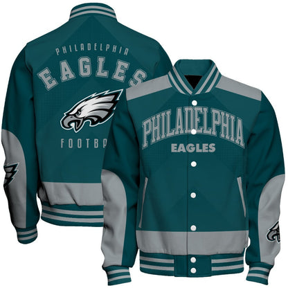 Philadelphia Eagles Football Team 2024 - 25 Stay Ahead Of The Trend Unisex Varsity Jacket - All-Over-Printed Jacket