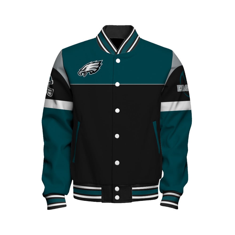 Philadelphia Eagles National Football League 2024 -25 Feel The Power Unisex Varsity Jacket - All-Over-Printed Jacket