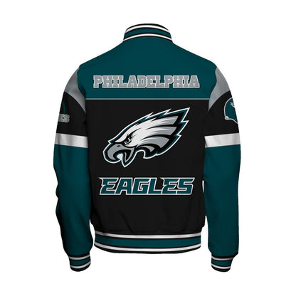 Philadelphia Eagles National Football League 2024 -25 Feel The Power Unisex Varsity Jacket - All-Over-Printed Jacket