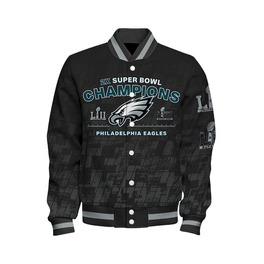 Philadelphia Eagles Super Bowl LIX Champions Bird Gang Glory Varsity Jacket - All-Over-Printed Jacket