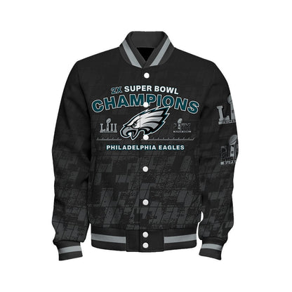 Philadelphia Eagles Super Bowl LIX Champions Bird Gang Glory Varsity Jacket - All-Over-Printed Jacket