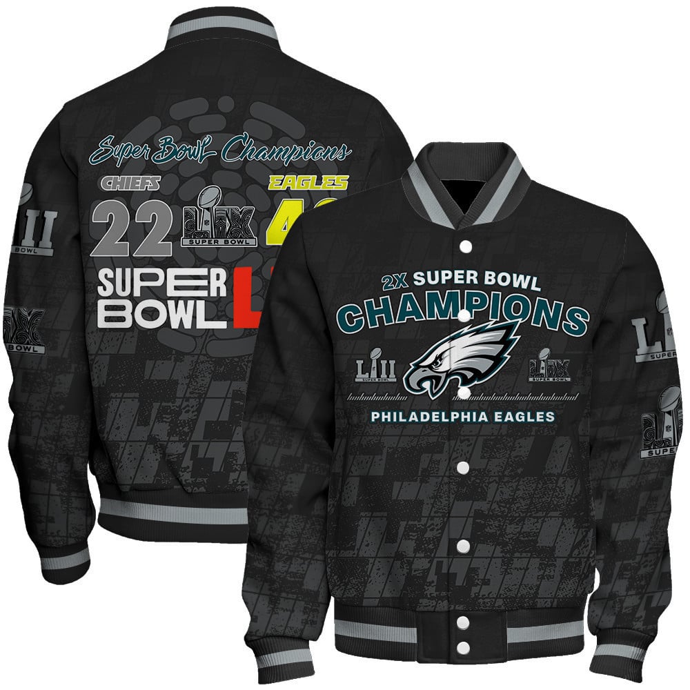Philadelphia Eagles Super Bowl LIX Champions Bird Gang Glory Varsity Jacket - All-Over-Printed Jacket