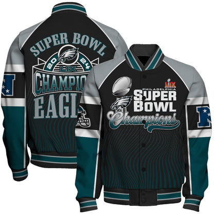 Philadelphia Eagles Super Bowl LIX Champions Eternal Glory Varsity Jacket - All-Over-Printed Jacket