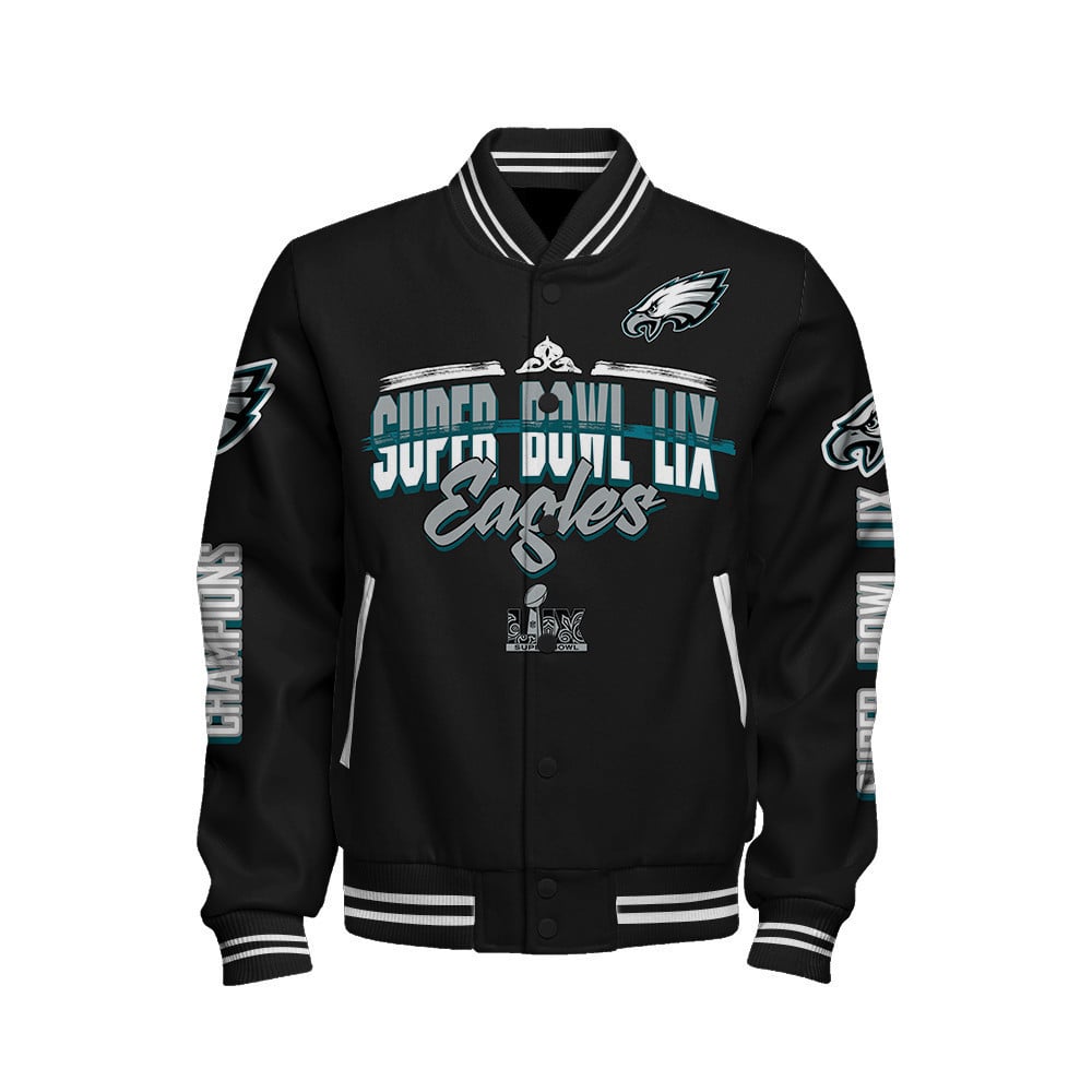 Philadelphia Eagles Super Bowl LIX Champions A Glorious Victory Varsity Jacket - All-Over-Printed Jacket