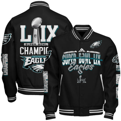 Philadelphia Eagles Super Bowl LIX Champions A Glorious Victory Varsity Jacket - All-Over-Printed Jacket