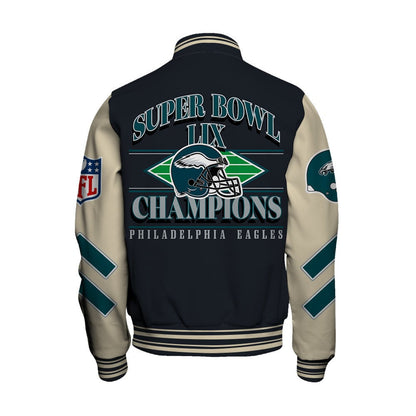 Philadelphia Eagles Super Bowl LIX Champions A Historic Win Varsity Jacket - All-Over-Printed Jacket