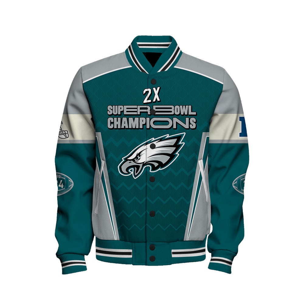 Philadelphia Eagles Super Bowl LIX Champions Wear Your Pride Varsity Jacket - All-Over-Printed Jacket