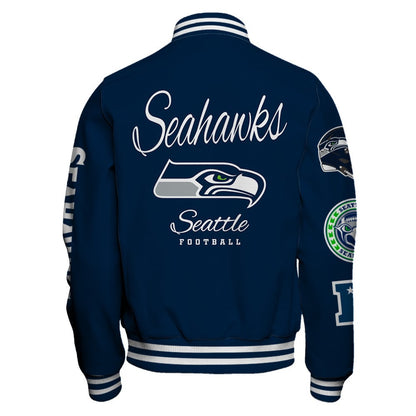 Seattle Seahawks NFL Team Legacy American Football Full-Snap Varsity Jacket
