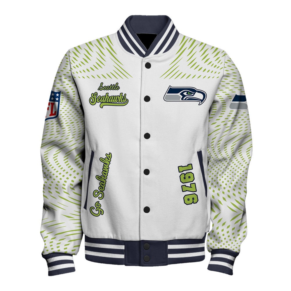 NFL Seattle Seahawks Primary Logo Limited Edition Navy Varsity Jacket