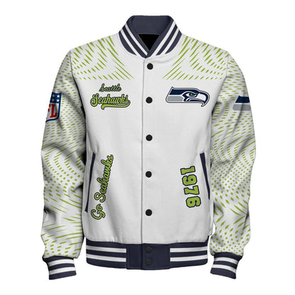 NFL Seattle Seahawks Primary Logo Limited Edition Navy Varsity Jacket