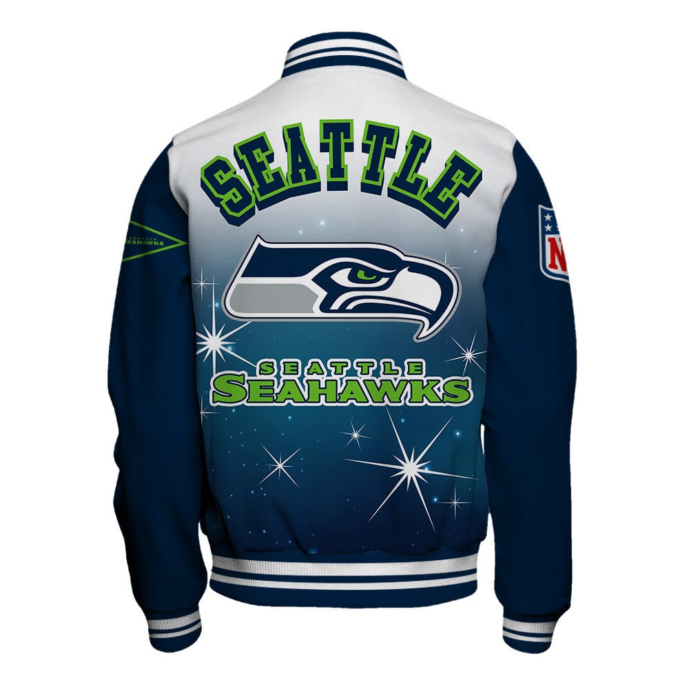 Seattle Seahawks Style Inspired By The Night Sky Varsity Jacket