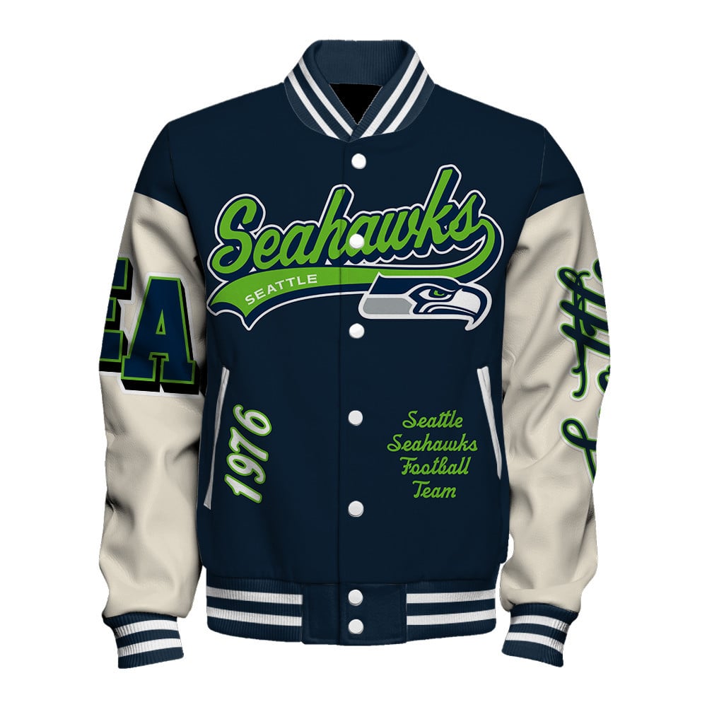 NFL Seattle Seahawks Iconic Letterman Heritage Meets Style Varsity Jacket